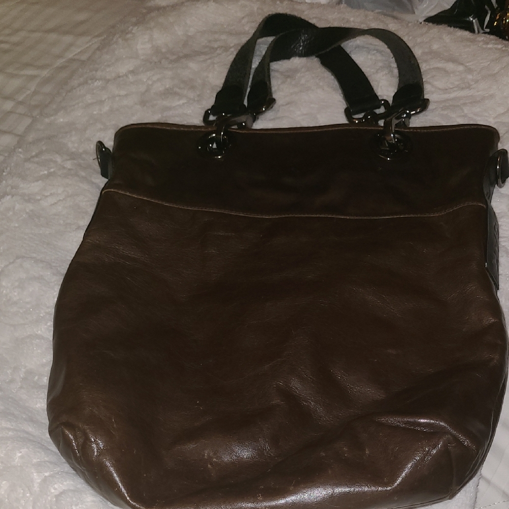 Elegant Brown Leather Tote Bag